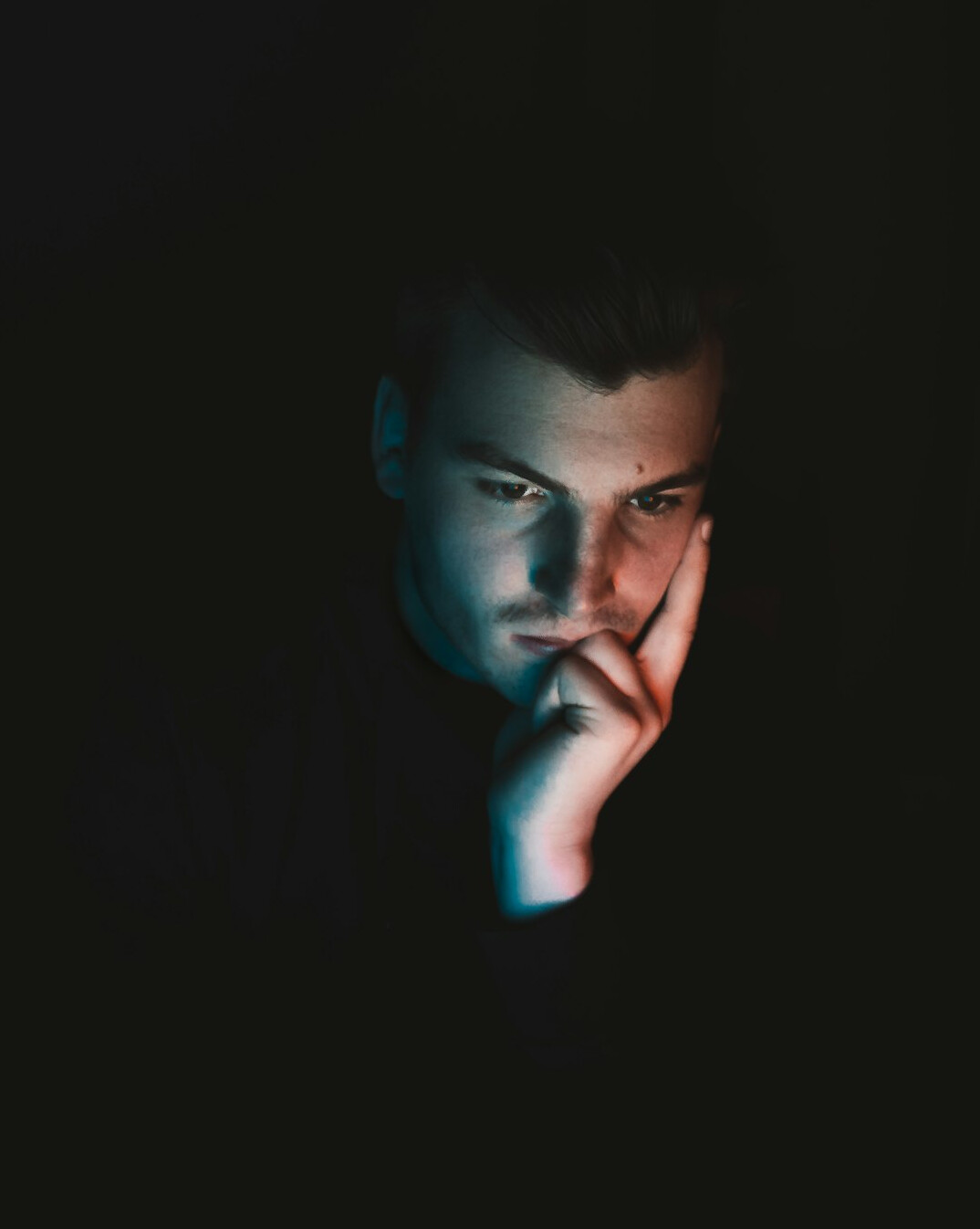 Portrait of a young Latin American man writer