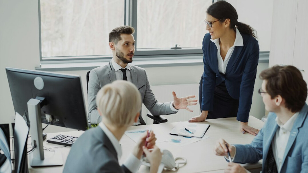 security team meeting in office