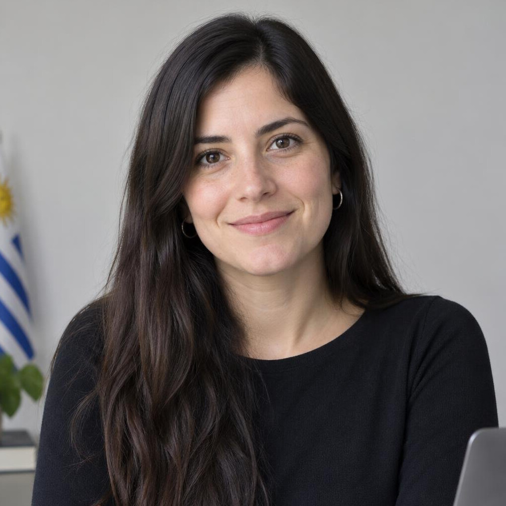 Portrait of a woman data journalist with long hair