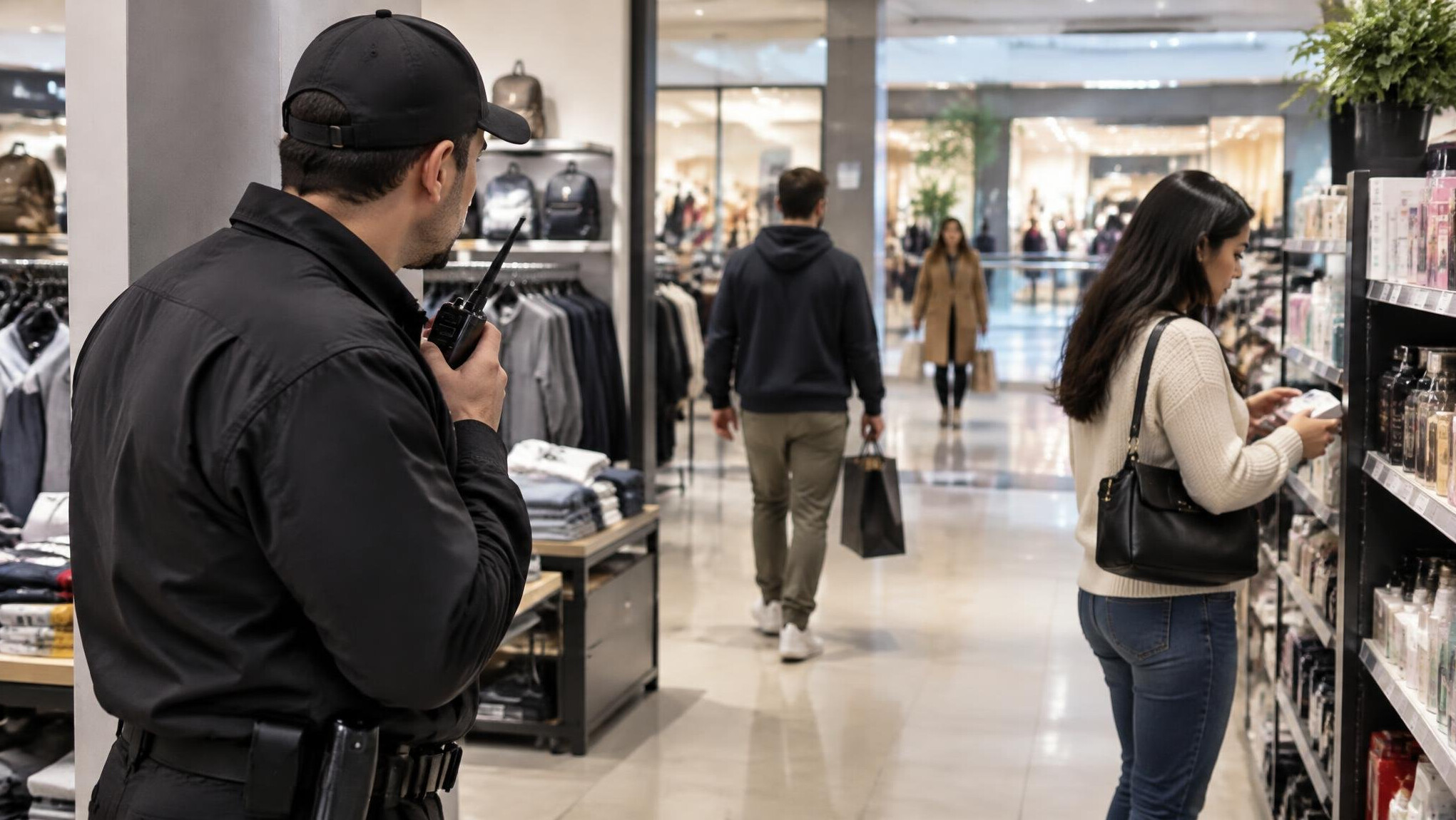 store detective watching customers